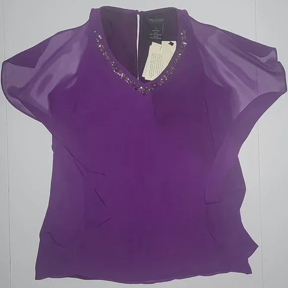 M M Couture Womens Beaded V - Neck Lined Tank Top New with Tags Size Small - Picture 9 of 15